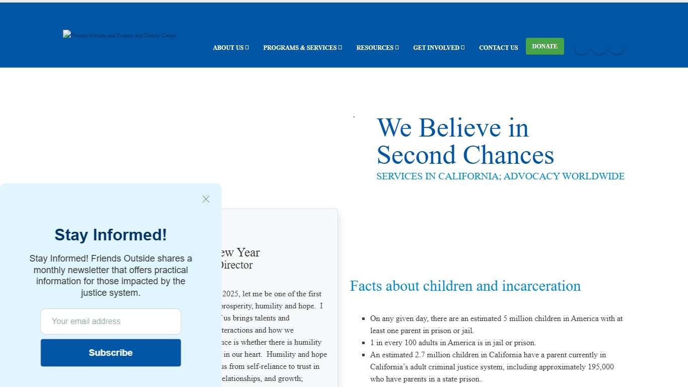 Friends Outside and Friends and Family Center > Home